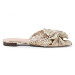 Loeffler Randall Daphne Floral Flat Metallic Sandals