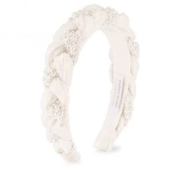 Loeffler Randall Leon Braided Organza & Faux Pearl Headband