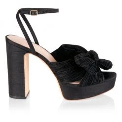 Loeffler Randall Natalia Pleated Bow Platform Sandals Red -Loeffler Randall Sales unnamed file 716