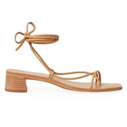 Loeffler Randall Leather Ankle-Wrap Low-Heel Sandals Honey -Loeffler Randall Sales unnamed file 730