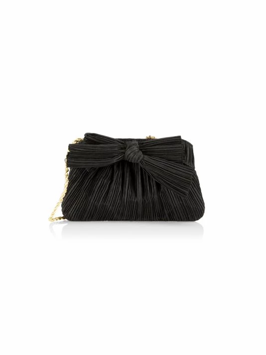 Loeffler Randall Mini Pleated Bow Frame Clutch Black 3 Loeffler Randall Mini Pleated Bow Frame Clutch Black