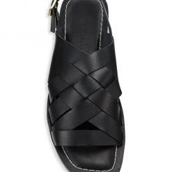 Loeffler Randall Grayson Braided Leather Flat Sandals Cognac -Loeffler Randall Sales unnamed file 754