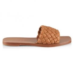 Loeffler Randall Lorainne Woven Leather Sandals Cognac
