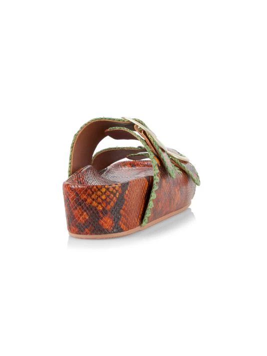 Loeffler Randall Two-Band Snake-Embossed Leather Platform Sandals 5 Loeffler Randall Two-Band Snake-Embossed Leather Platform Sandals - Image 3