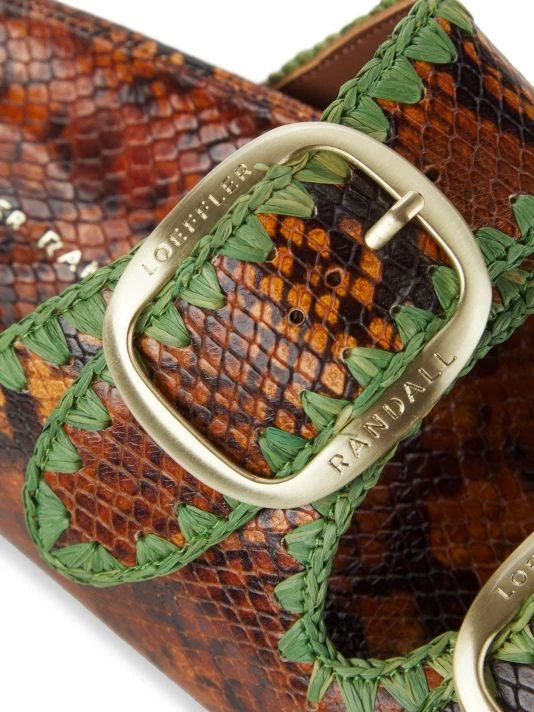 Loeffler Randall Two-Band Snake-Embossed Leather Platform Sandals 8 Loeffler Randall Two-Band Snake-Embossed Leather Platform Sandals - Image 6