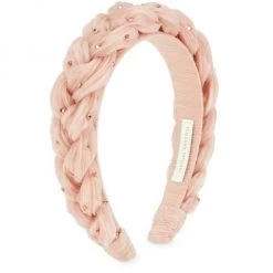 Loeffler Randall Rhinestone Organza Braided Headband