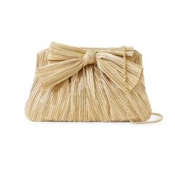 Loeffler Randall Rayne Knotted Lamé Satin Clutch Gold -Loeffler Randall Sales unnamed file 888