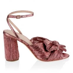 Loeffler Randall Camellia Knotted Metallic Sandals Metallic Rose